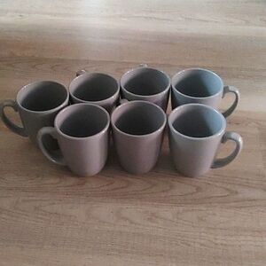 7 Corelle SLATE GRAY 11-oz Stoneware MUG CUP Reminisce Mystic Savvy Shades Muse